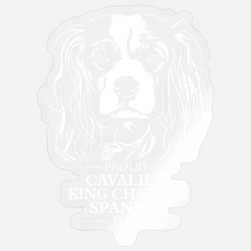 Cavalier King Charles Spaniel Dad Dogs Wilsigns - Sticker taille S (10 x 10 cm) - brillant transparent
