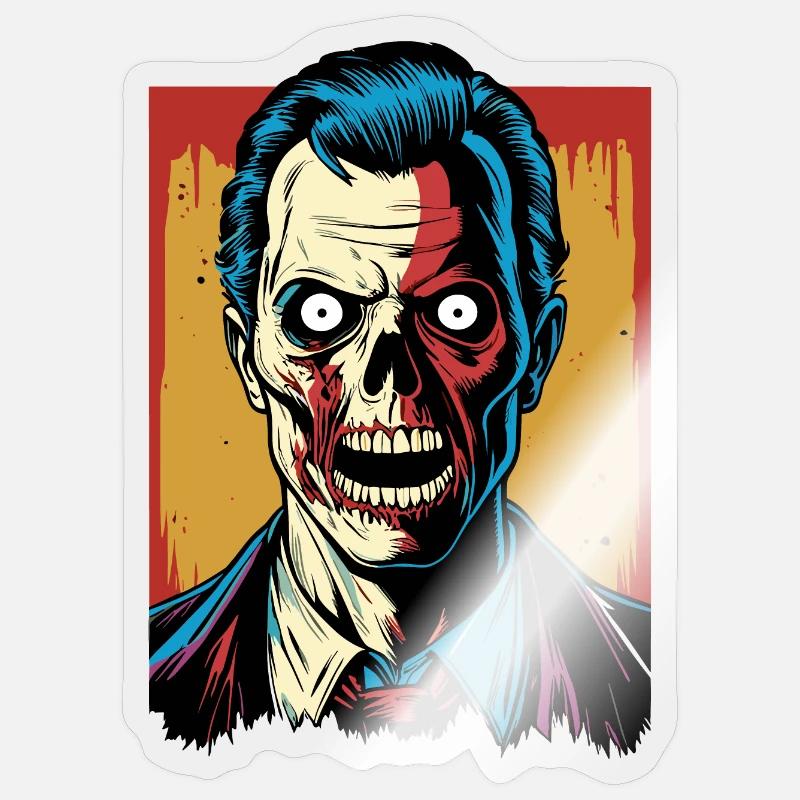 Zombie Comic Art Sticker Größe S (10 x 10 cm)