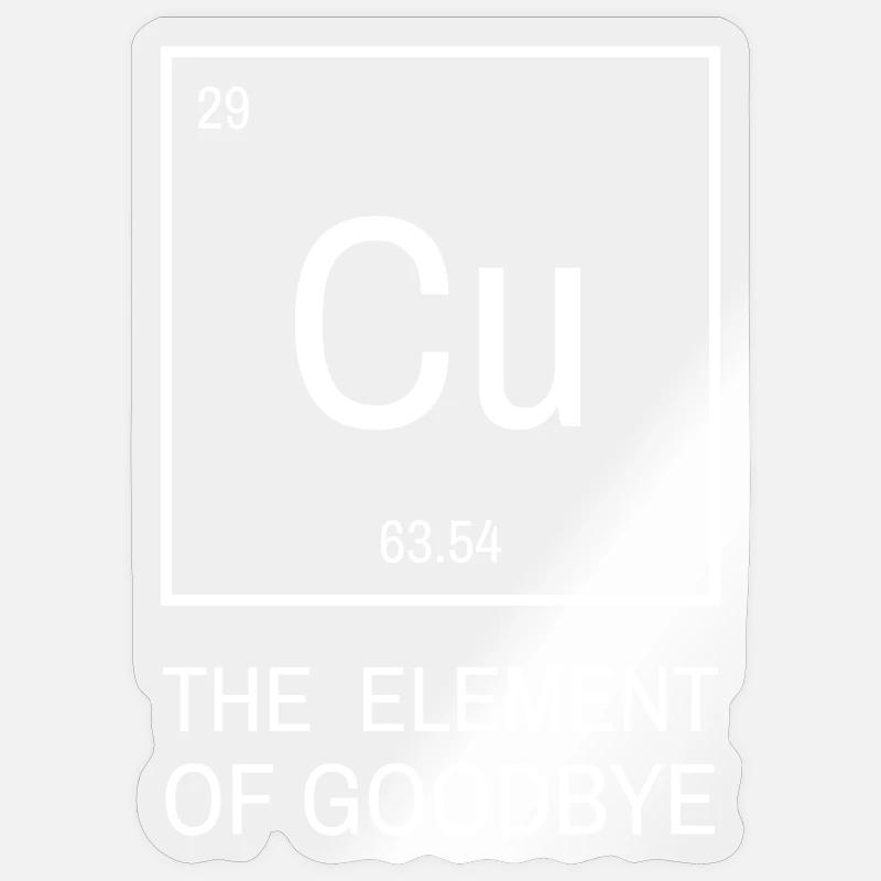 Cu Élément d’adieu | Élément d’adieu - Sticker taille S (10 x 10 cm) - brillant transparent