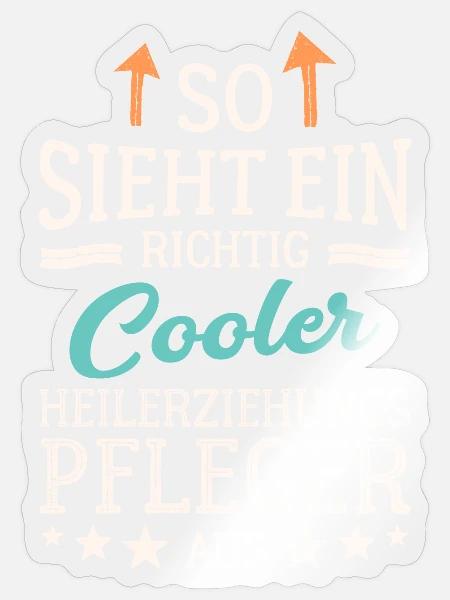 So sieht ein cooler Heilerziehungspfleger aus - Sticker Größe S (10 x 10 cm) - Transparent glänzend
