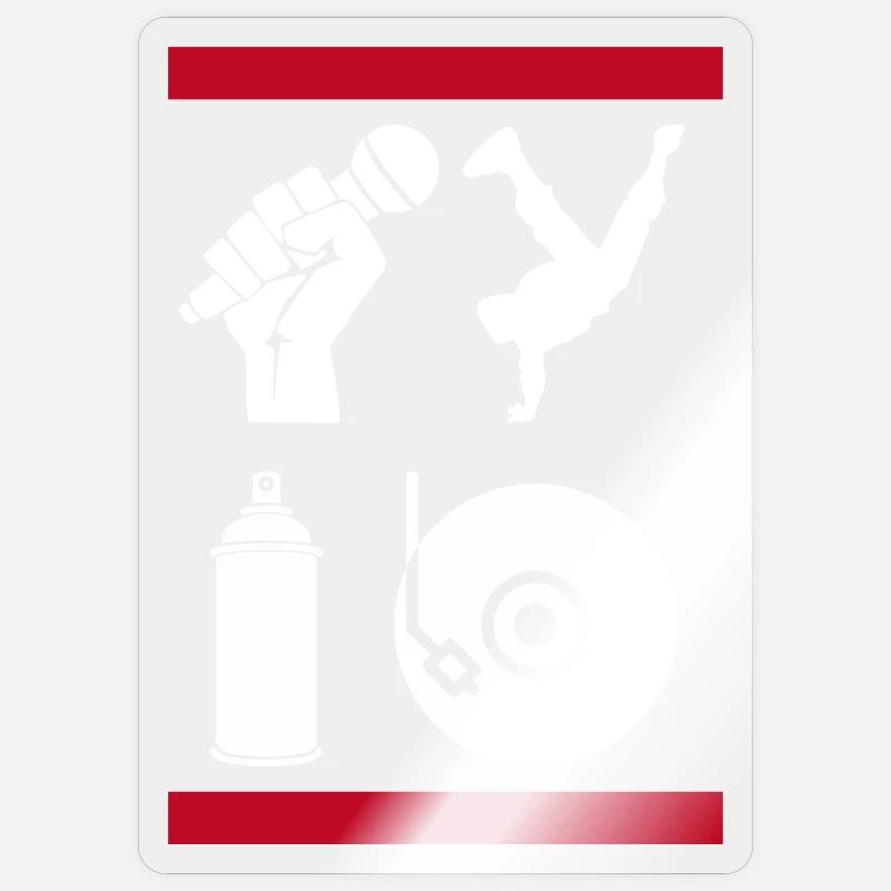 Les 4 éléments du hip-hop - Sticker taille S (10 x 10 cm) - brillant transparent