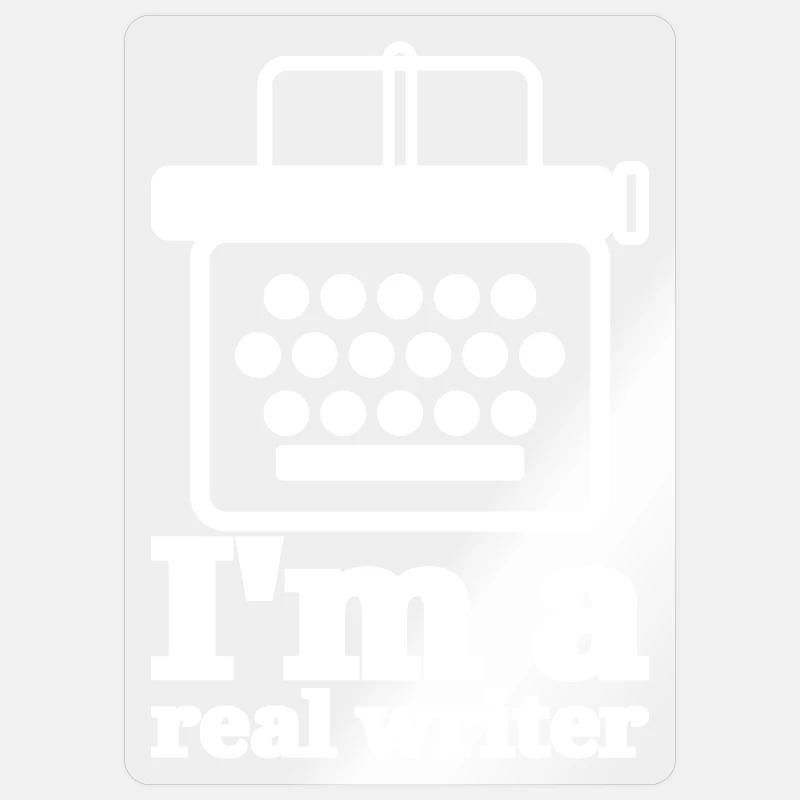 Real Writer - Sticker taille S (10 x 10 cm) - brillant transparent