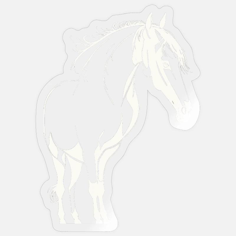 Cheval majestueux - Sticker taille S (10 x 10 cm) - brillant transparent