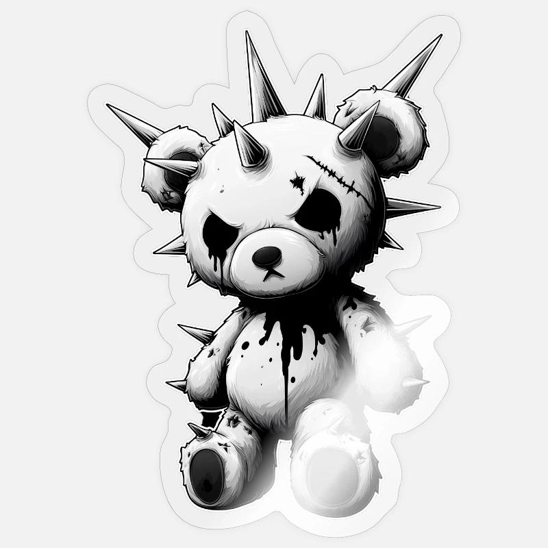 Teddy Gothic à pointes Sticker taille S (10 x 10 cm)