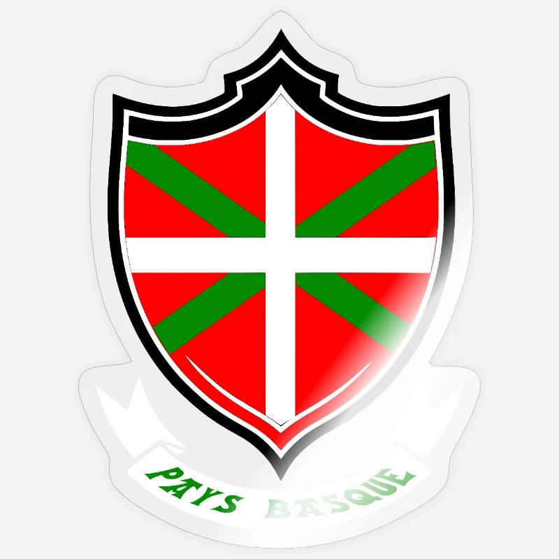 Pays basque - Sticker taille S (10 x 10 cm) - brillant transparent