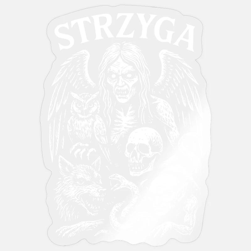 Dark Gothic Mythical Creature Design - Sticker size S (10 x 10 cm) - transparent glossy