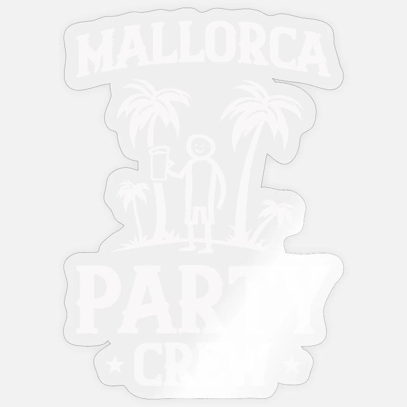 Mallorca Party Crew - Sticker taille S (10 x 10 cm) - brillant transparent