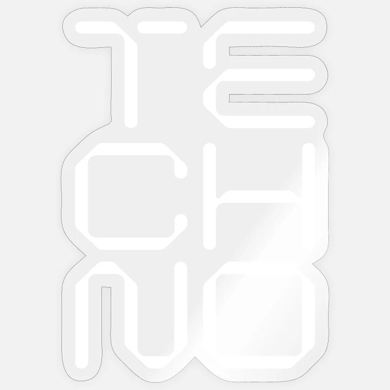 geometrisches Logo der Techno-Musik - Sticker Größe S (10 x 10 cm) - Transparent glänzend