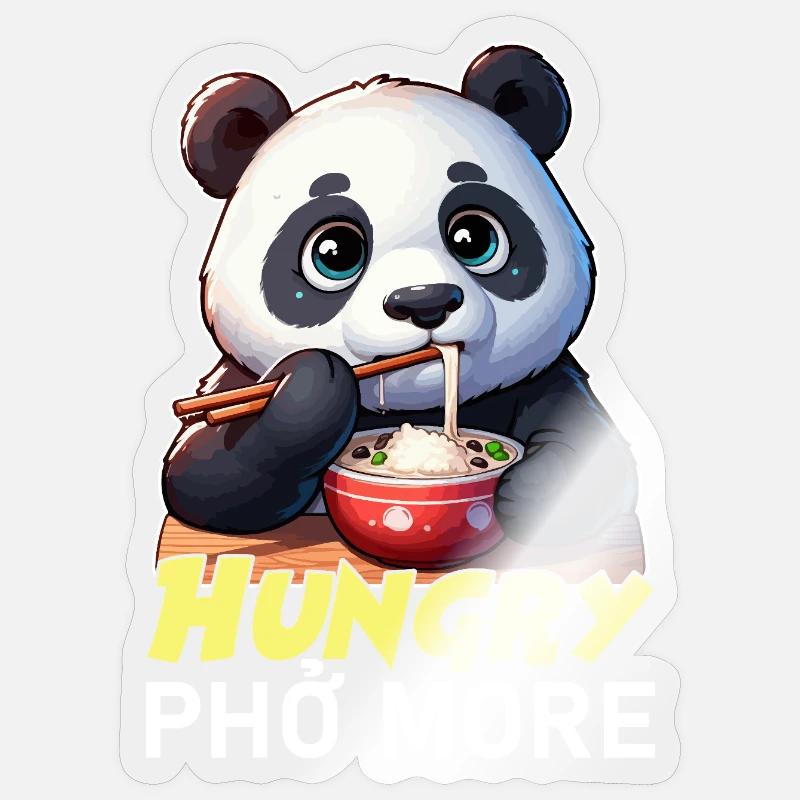 Hungry Panda Pho Plus - Sticker size S (10 x 10 cm) - transparent glossy