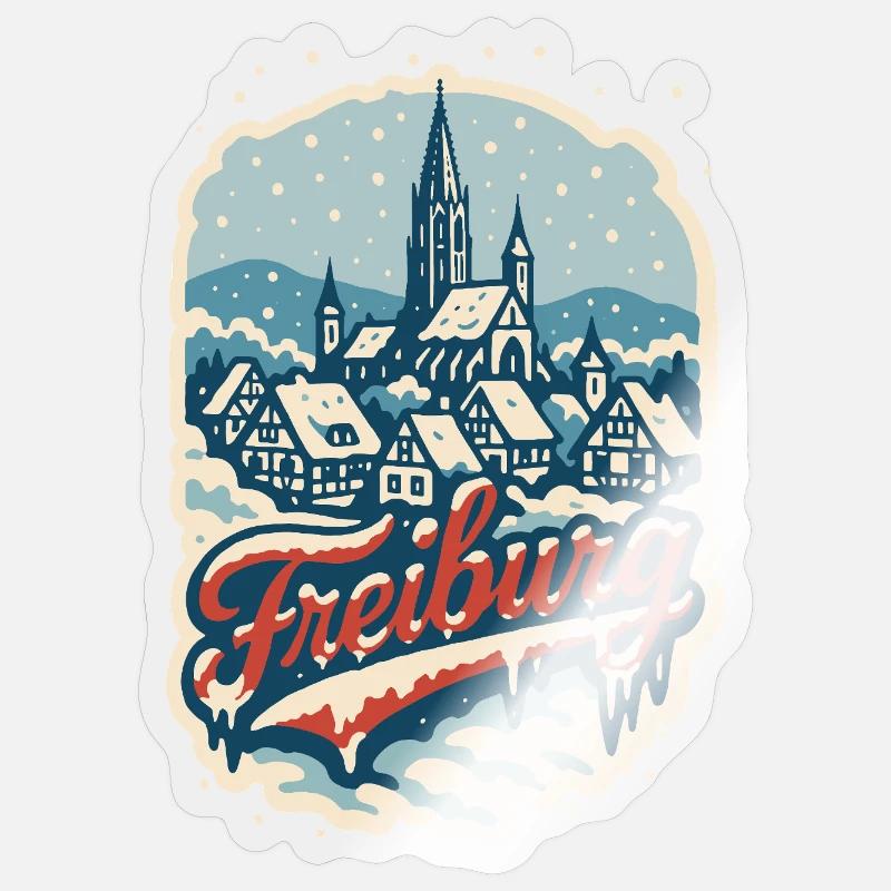 Freiburg Winter Magic - Sticker size S (10 x 10 cm) - transparent glossy
