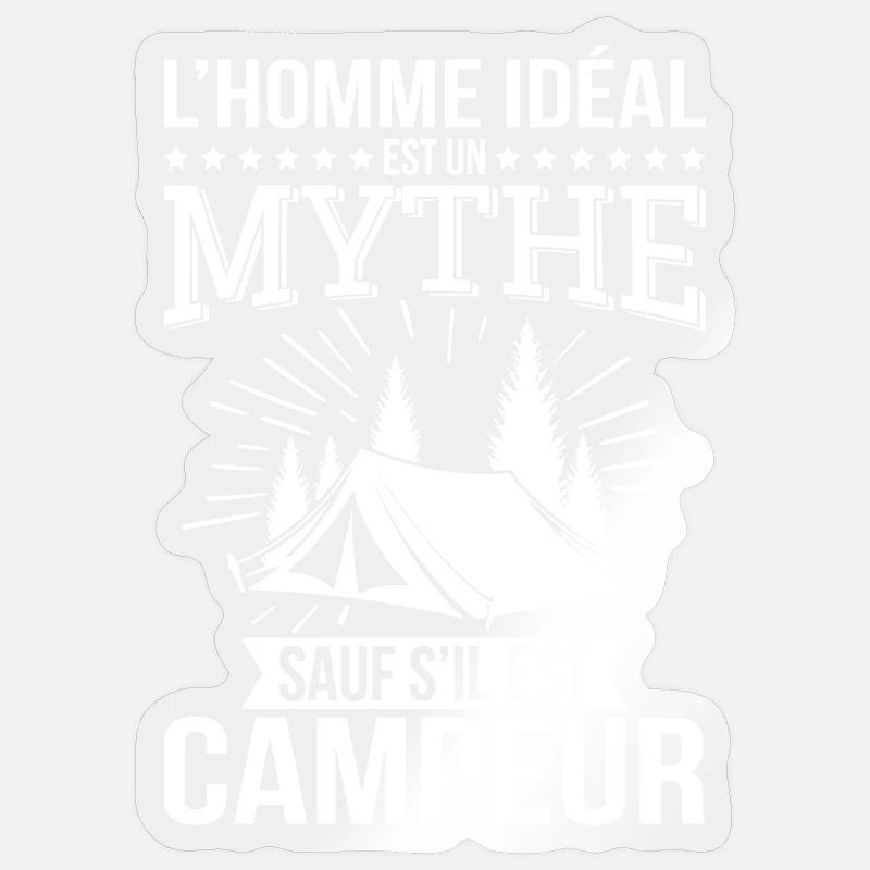 Der ideale Mann ist ein Mythos, es sei denn, er ist ein Camper Sticker Größe S (10 x 10 cm)