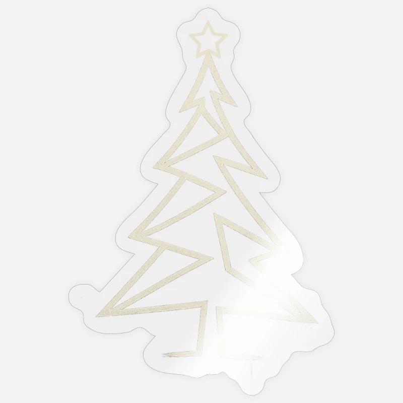 Urban Christmas Tree – Angular One-Line-Art Design Sticker size S (10 x 10 cm)
