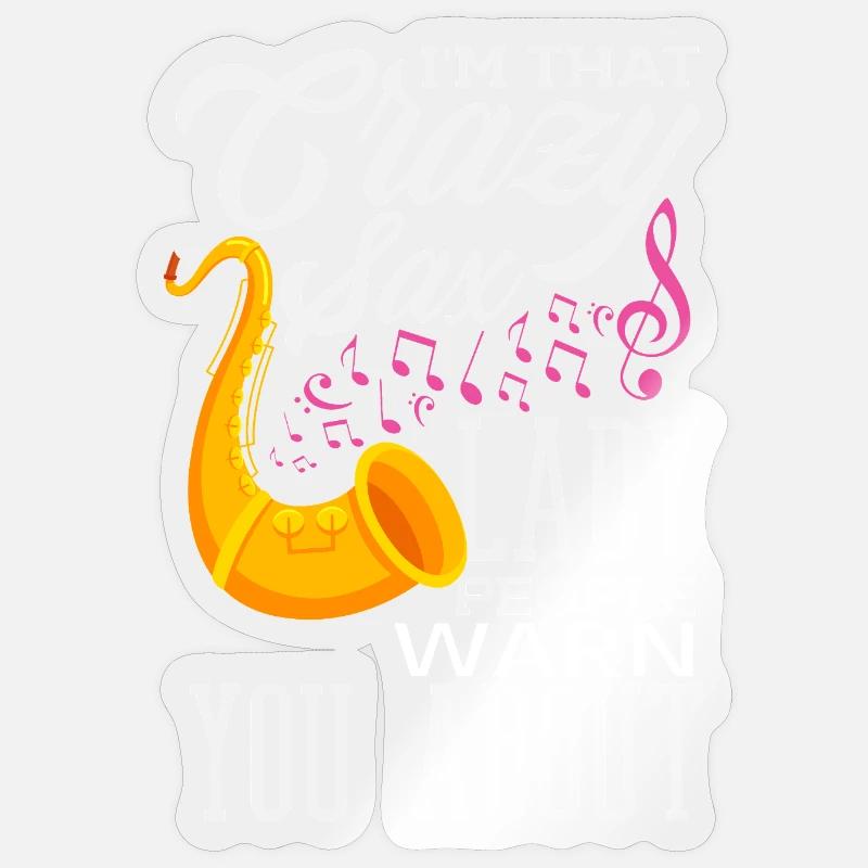 Saxophone - Sticker size S (10 x 10 cm) - transparent glossy
