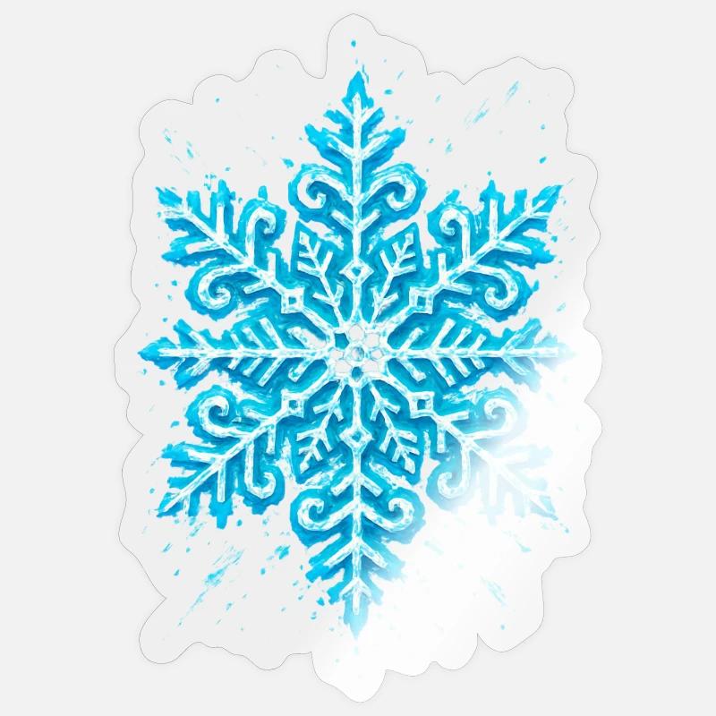 Snowflake | Mountain | Skiing | Snowboarding - Sticker size S (10 x 10 cm) - transparent glossy