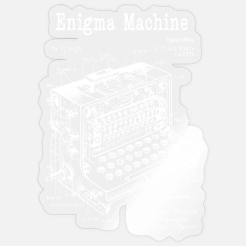 Plan de la machine Enigma Sticker taille S (10 x 10 cm)