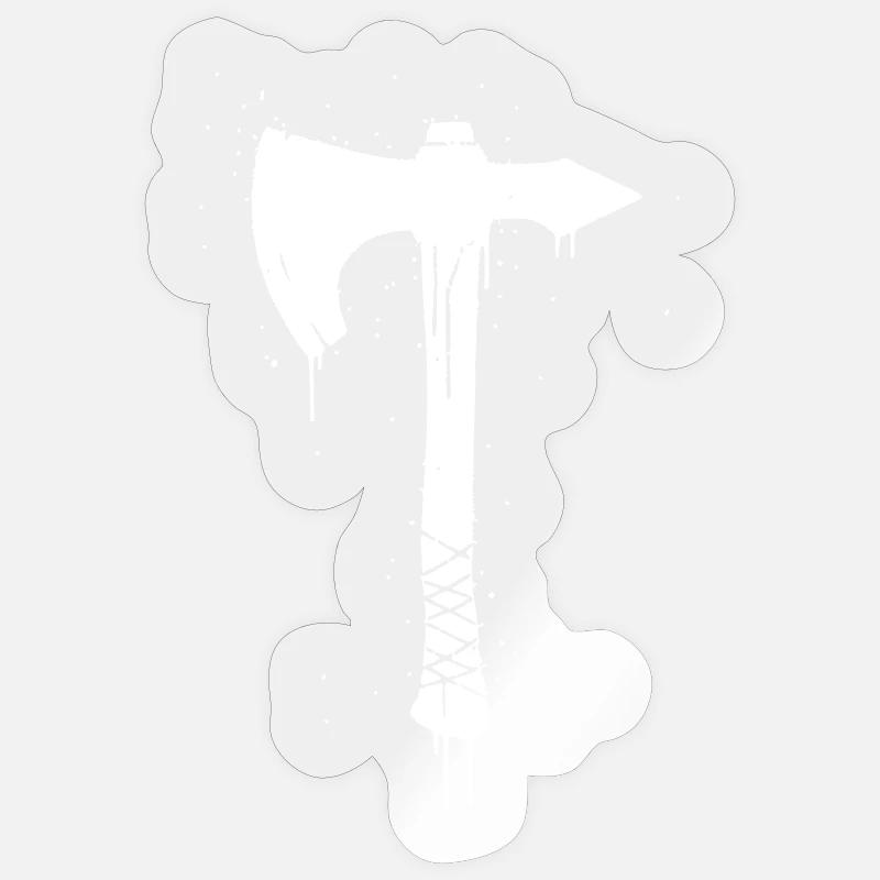 Viking Axe Graffiti Weapon Vector Sticker size S (10 x 10 cm)
