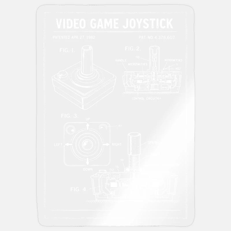 Plan rétro du joystick - Sticker taille S (10 x 10 cm) - brillant transparent