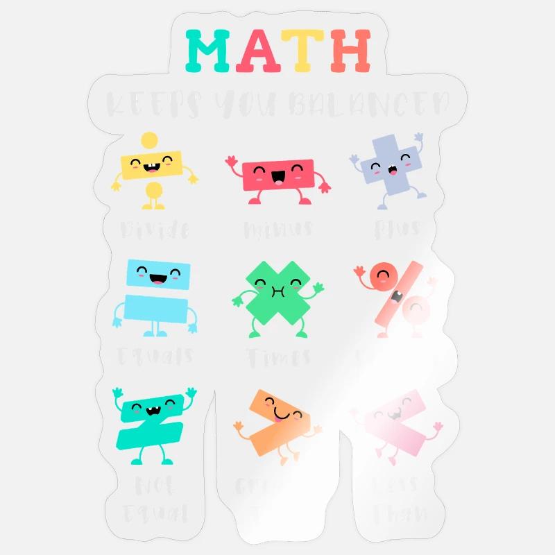 Les maths vous maintiennent en équilibre - Sticker taille S (10 x 10 cm) - brillant transparent