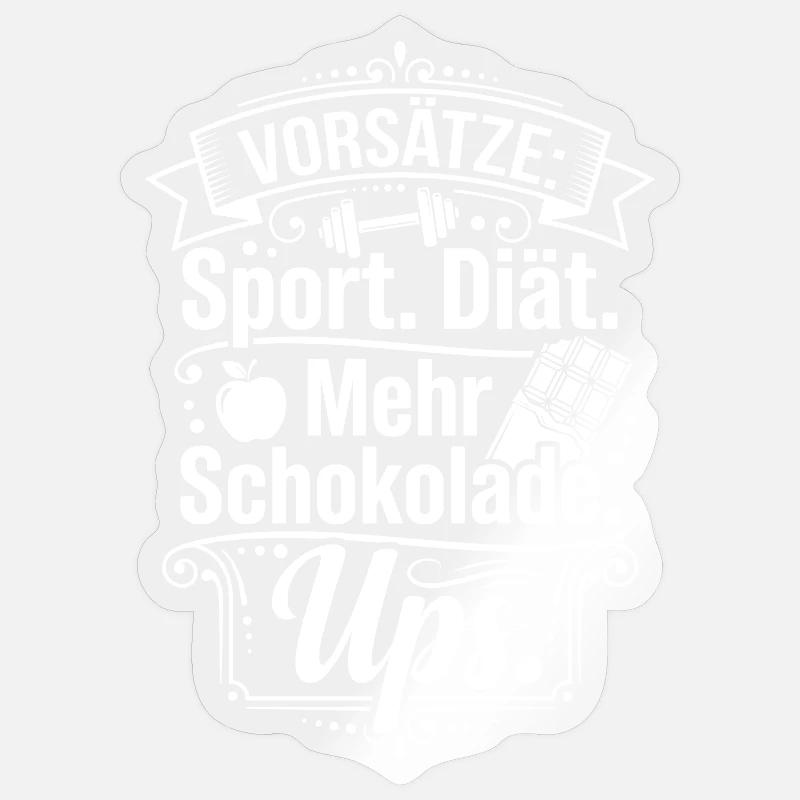Resolutions Humor: Chocolate wins - Sticker size S (10 x 10 cm) - transparent glossy