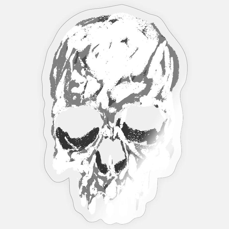 Schädel - Sticker Größe S (10 x 10 cm) - Transparent glänzend