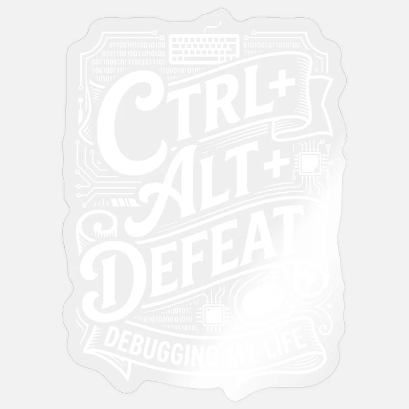 CTRL ALT DELETE Debugging My Life Sticker Größe S (10 x 10 cm)