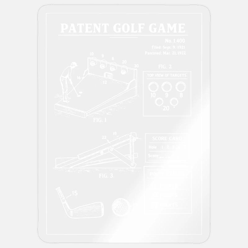 Plan de jeu de golf breveté Sticker taille S (10 x 10 cm)