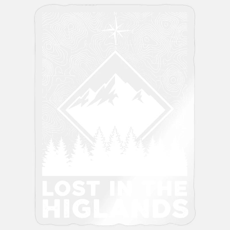 Perdu dans les Highlands - Sticker taille S (10 x 10 cm) - brillant transparent