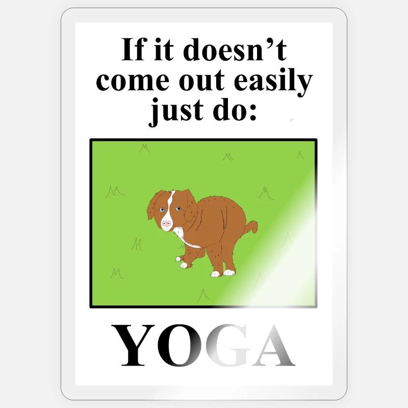 Conception de farces de yoga pour chiens Sticker taille S (10 x 10 cm)