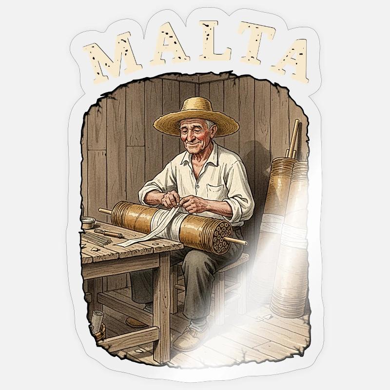 Feux d’artifice pyro de Malte - Sticker taille S (10 x 10 cm) - brillant transparent