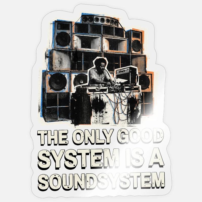 Doublage Soundsystem - Sticker taille S (10 x 10 cm) - brillant transparent