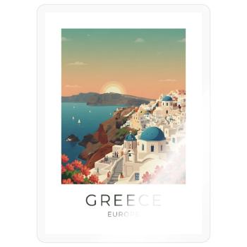 Santorini Sunset Coastal View - Sticker size S (10 x 10 cm) - transparent glossy - Front