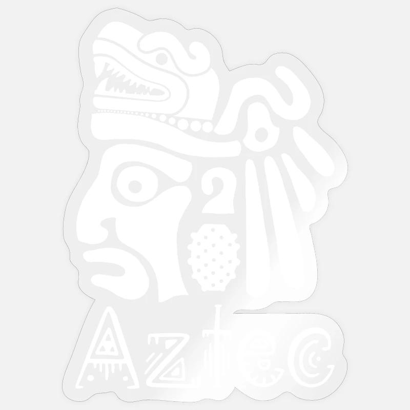 Aztec Warrior (White) - Sticker size S (10 x 10 cm) - transparent glossy