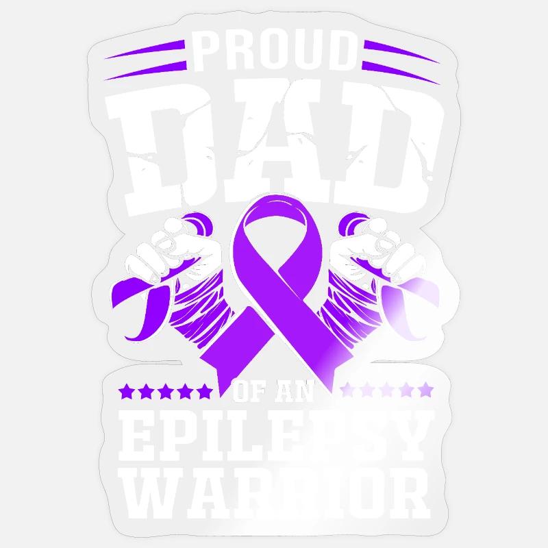 Epilepsy Dad Gift - Sticker size S (10 x 10 cm) - transparent glossy