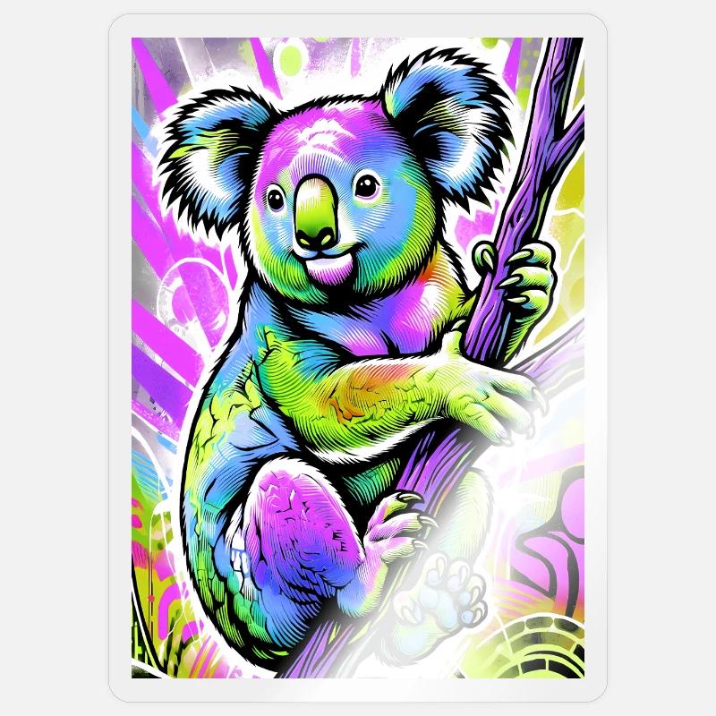 Koala - Sticker taille S (10 x 10 cm) - brillant transparent