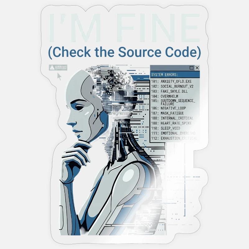 Consultez le code source - Sticker taille S (10 x 10 cm) - brillant transparent