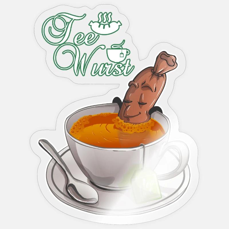 Teewurst  - Sticker Größe S (10 x 10 cm) - Transparent glänzend