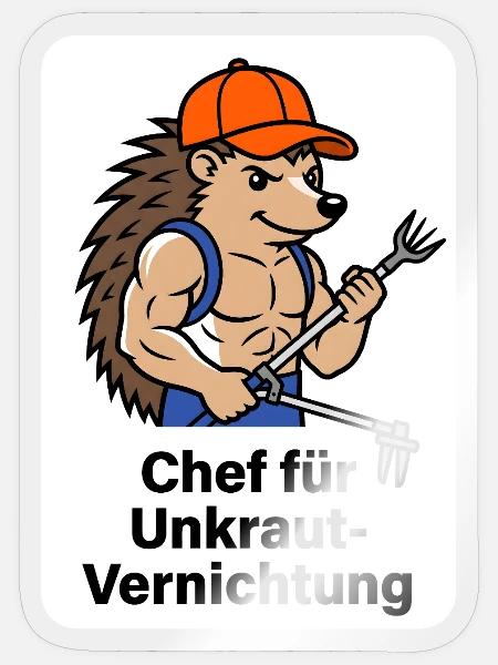 Chef für Unkraut-Vernichtung T-Shirt - Sticker Größe S (10 x 10 cm) - Transparent glänzend