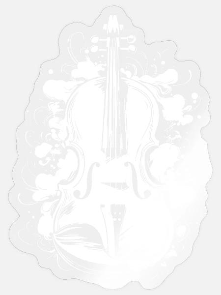 Geige Zeichnung - Sticker Größe S (10 x 10 cm) - Transparent glänzend