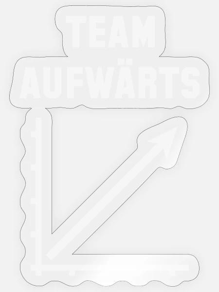Team Aufwärts (Erfolg / Fortschritt / White) - Sticker Größe S (10 x 10 cm) - Transparent glänzend