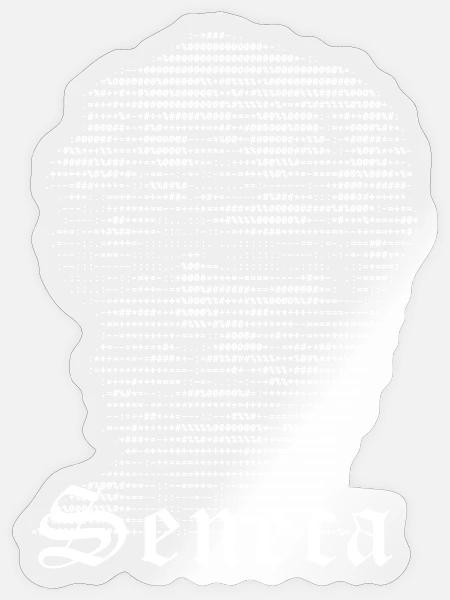 Seneca ASCII Kunstporträt - Sticker Größe S (10 x 10 cm) - Transparent glänzend
