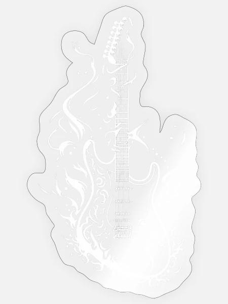 E-Gitarre - Sticker Größe S (10 x 10 cm) - Transparent glänzend