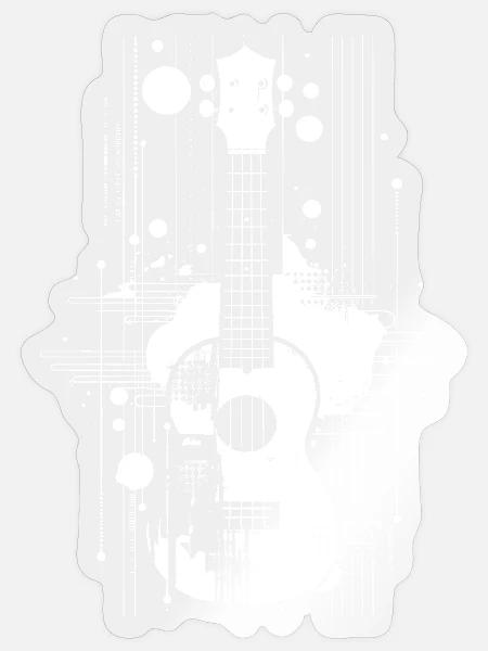 Ukulele Zeichnung - Sticker Größe S (10 x 10 cm) - Transparent glänzend