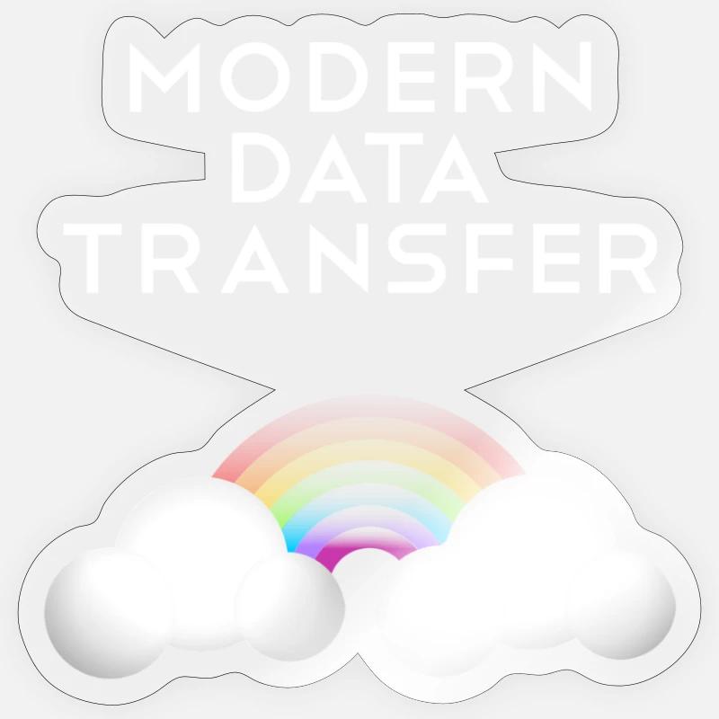 Modern Data Transfer Clouds Computer Scientist Gift Sticker size S (10 x 10 cm)