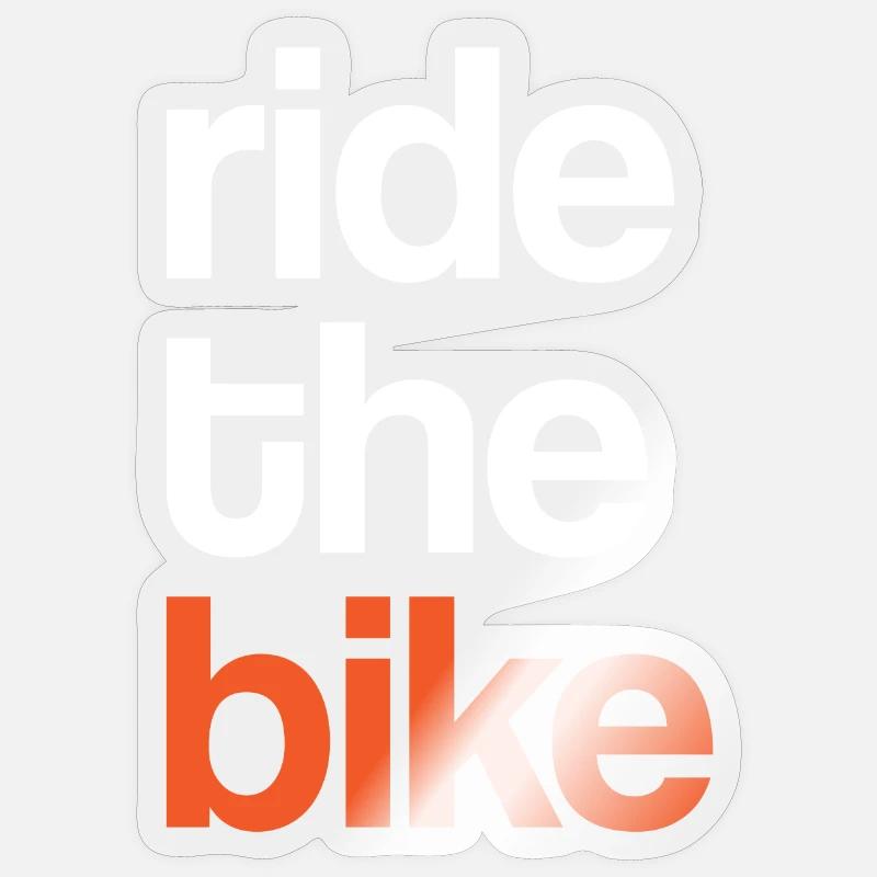 Faire du vélo - Sticker taille S (10 x 10 cm) - brillant transparent