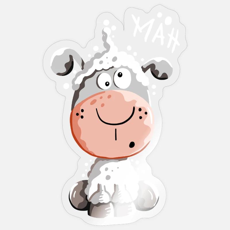 Drolliges Schaf - Schafe - Lamm - Fun Sticker Größe S (10 x 10 cm)
