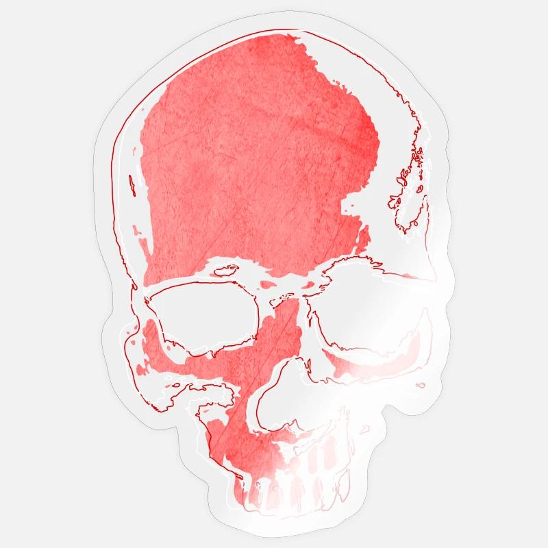 Calavera roja - Sticker størrelse S (10 x 10 cm) - gennemsigtig blank