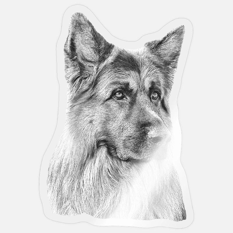 Altdeutscher Schäferhund Deutscher Schäferhund - Sticker Größe S (10 x 10 cm) - Transparent glänzend