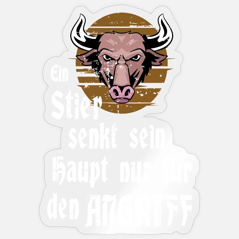 Ein Stier Sticker Größe S (10 x 10 cm)