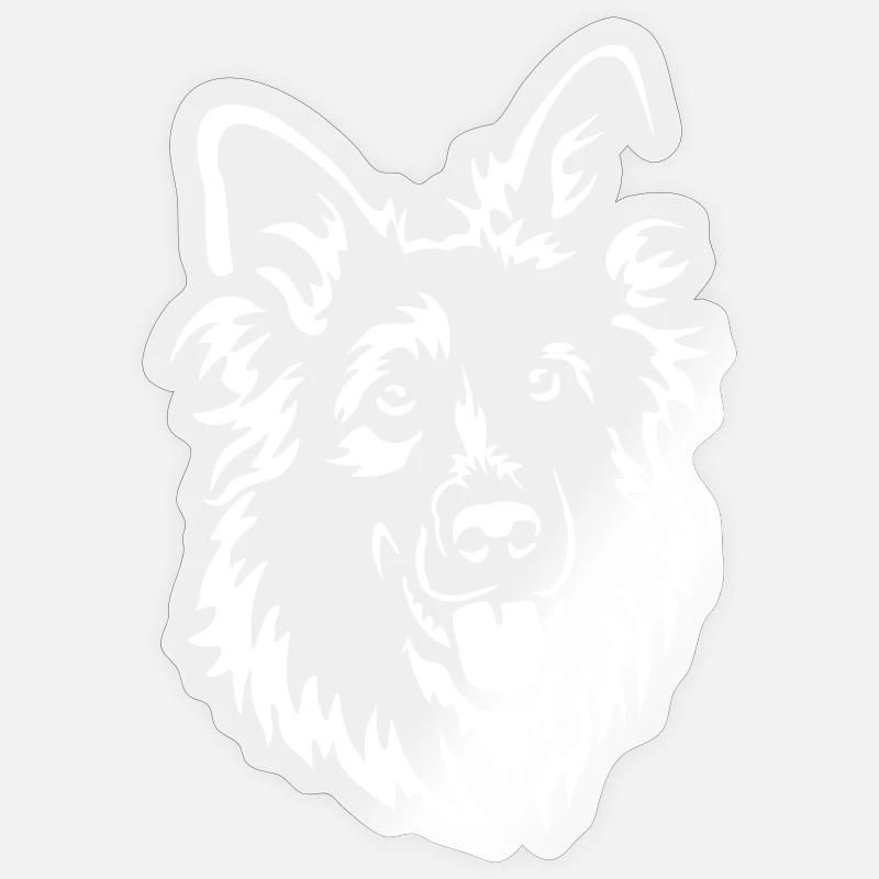 Deutscher Schäferhund Kopf "Black Edition" - Sticker Größe S (10 x 10 cm) - Transparent glänzend