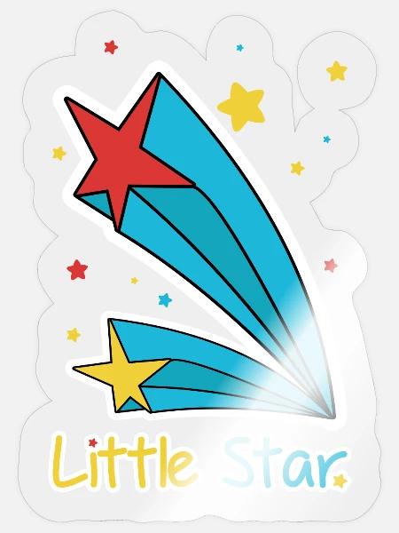 Kleine Sternschießende Kometen-Illustration - Sticker Größe S (10 x 10 cm) - Transparent glänzend